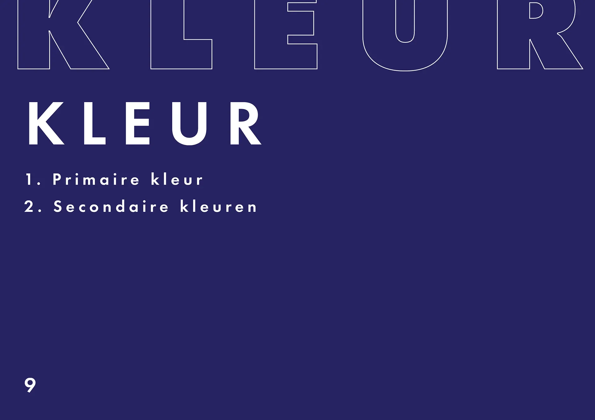 On this page is the table of content for the colors of the GMBR branding
